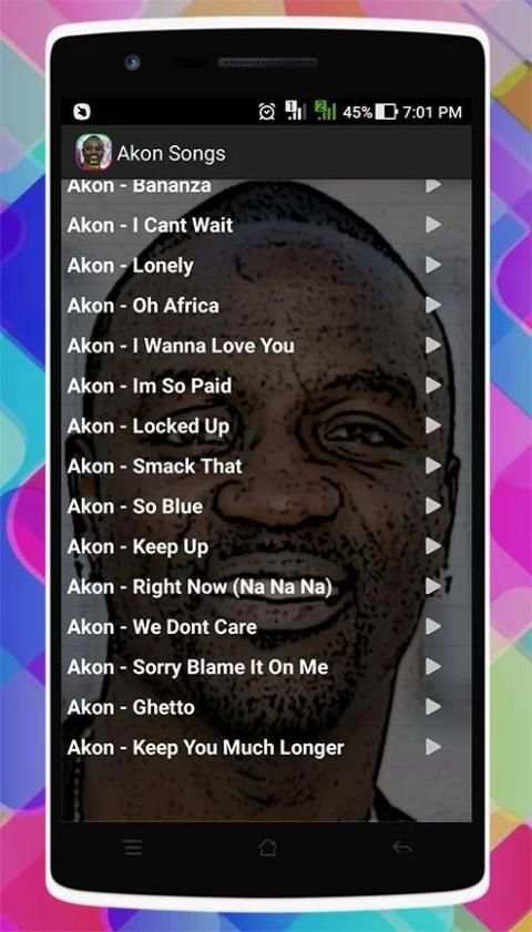 Akon Songs 1 تصوير الشاشة