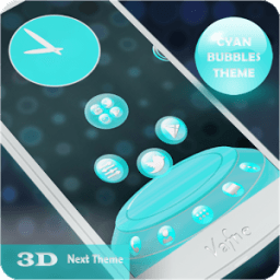 ikon NextLauncher Theme CyanBubbles