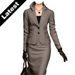 Bussines Women Suit Montage With Suit Color Change