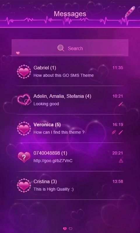 GO SMS Amour screenshot 3