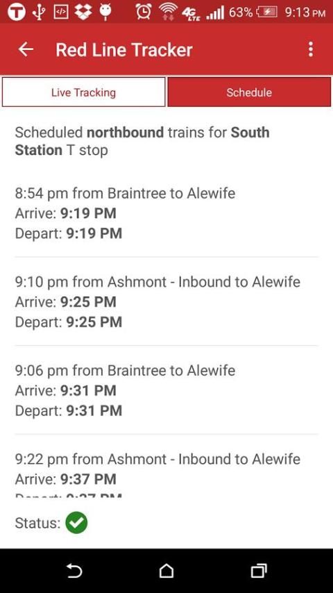 MBTA Red Line Tracker screenshot 6