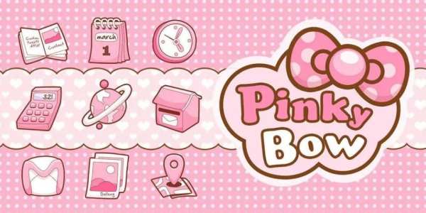 Pinky Bow GO Launcher Theme 4 تصوير الشاشة