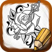 Art Draw Tattoo Flowers on 9Apps