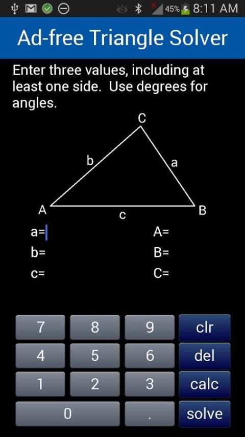 Ad-free Triangle Solver скриншот 5