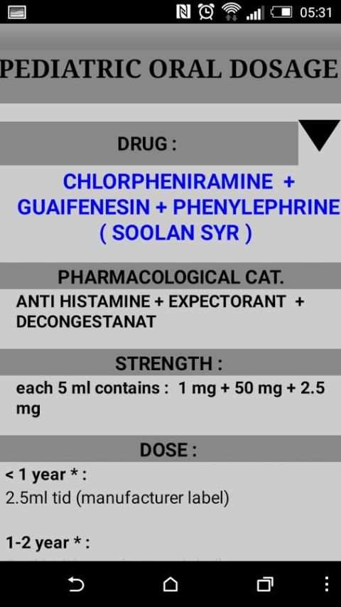 PEDIATRIC ORAL DOSAGE скриншот 3