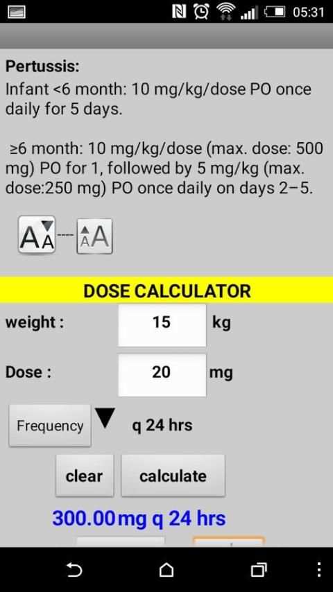 PEDIATRIC ORAL DOSAGE скриншот 1