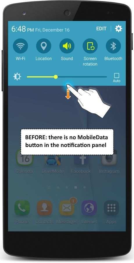 Install the MobileData button 3 تصوير الشاشة