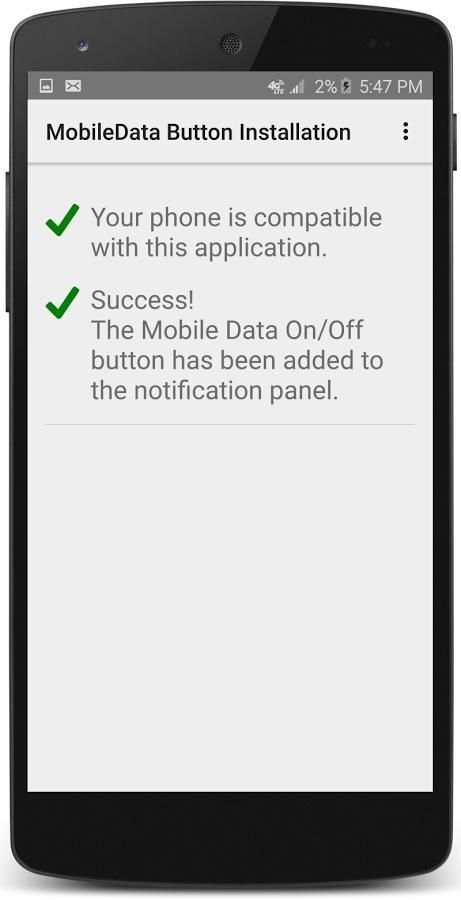 Install the MobileData button скриншот 2