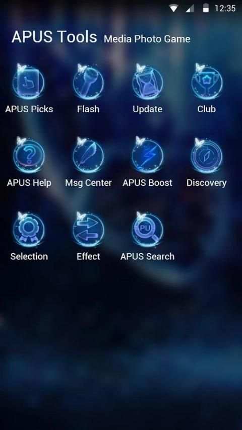 Blue Butterfly-APUS Launcher theme 1 تصوير الشاشة