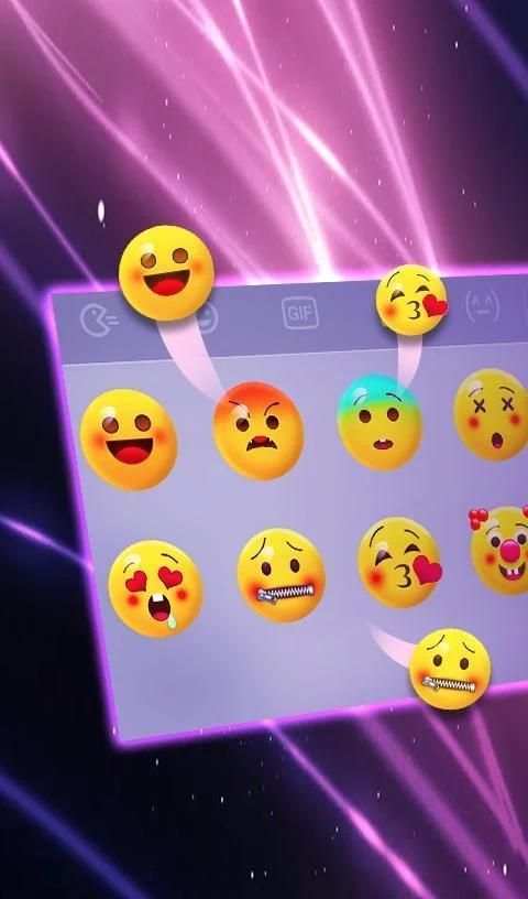 Neon Purple Love Keyboard Theme скриншот 3