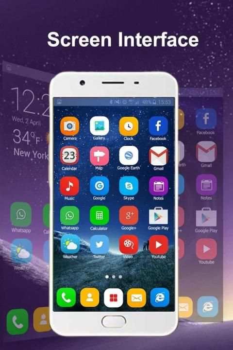 Theme and Launcher for Oppo A57 6 تصوير الشاشة