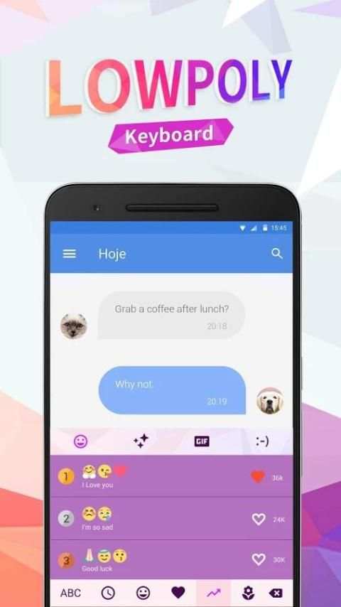 Low Poly Emoji Keyboard Theme for Whatsapp screenshot 2