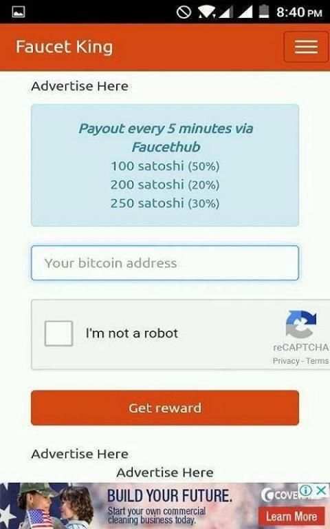 Faucet King - Free Bitcoin Faucet screenshot 1