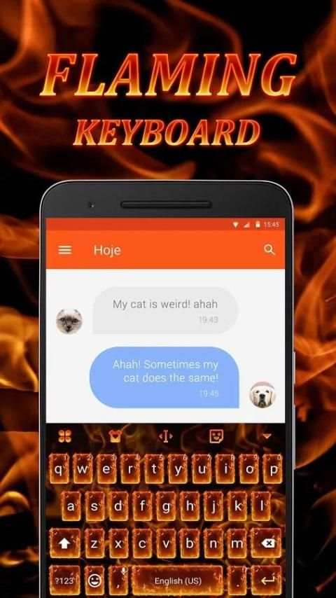 Flaming Keyboard Theme & Emoji Keyboard screenshot 3