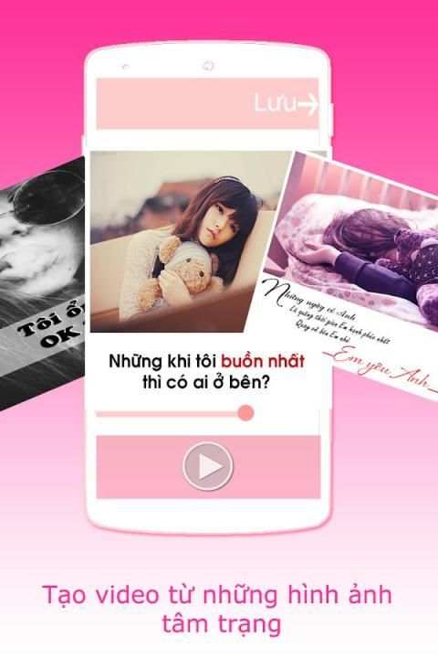 làm video từ ảnh tâm trạng ghép nhạc, video status screenshot 4