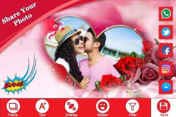 Rose Flower Photo Frame स्क्रीनशॉट 1