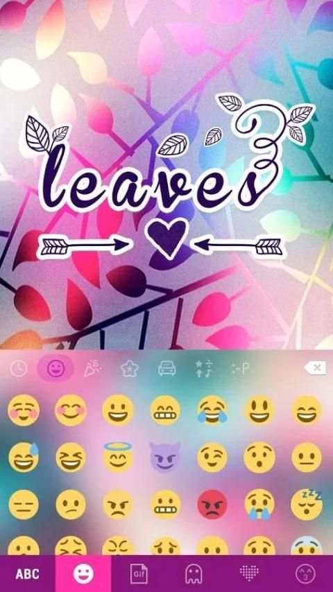 Leaves Emoji Kika Keyboard скриншот 6