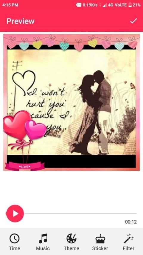 Love Video Maker 3 تصوير الشاشة