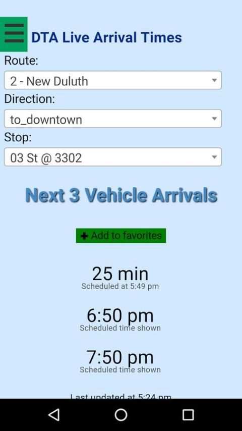 Duluth DTA Bus Tracker screenshot 3