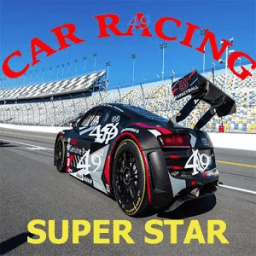Racing car super star icon