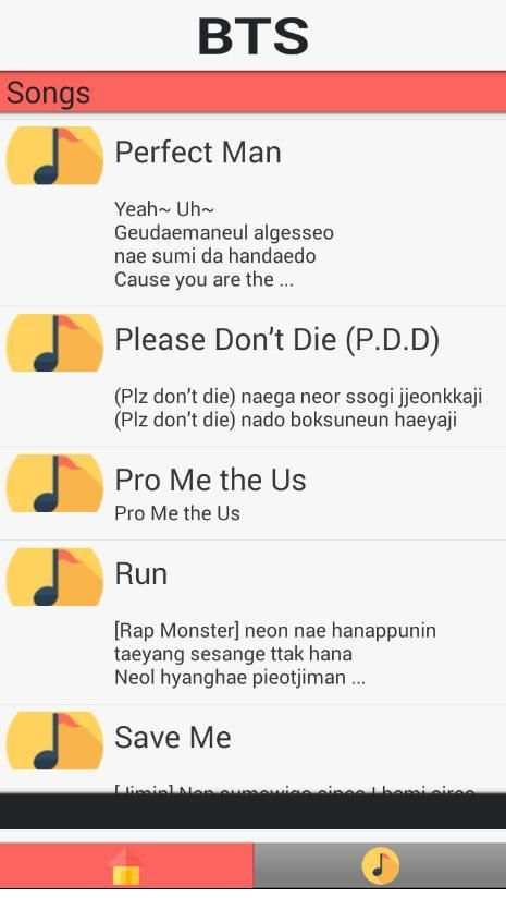 ALL SONGS BTS screenshot 1
