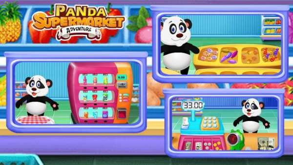 Panda Supermarket Adventure : Shopping Manager 3 تصوير الشاشة