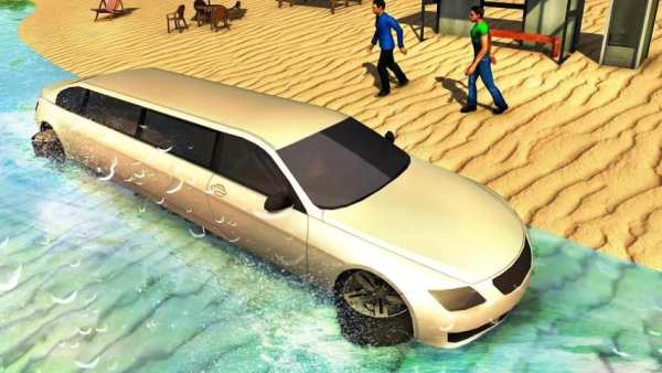 Beach Water Surfer Limousine Car Driving Simulator screenshot 5