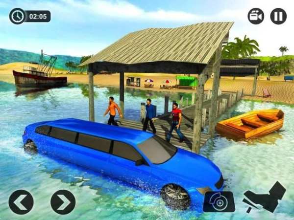 Beach Water Surfer Limousine Car Driving Simulator screenshot 3