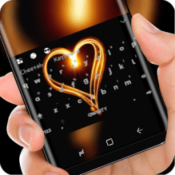 Fire Heart Keyboard Romance Night иконка