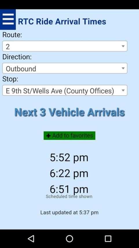 Reno RTC Ride Bus Tracker скриншот 3