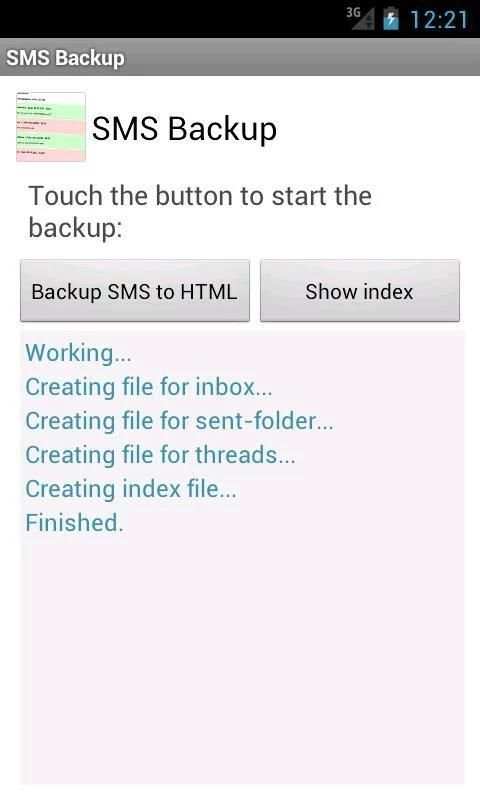 SMS Backup screenshot 3