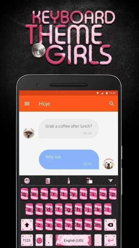 Pink Black Emoji Keyboard Theme for Girls screenshot 3