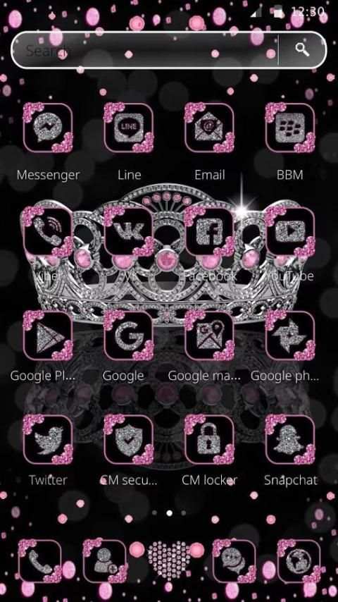 Sparkling Pink crown Theme 2 تصوير الشاشة