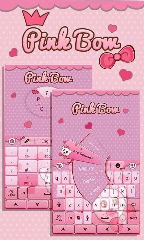 Pink Bow GO Keyboard Theme screenshot 3