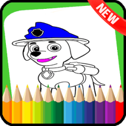 Paw Coloring Book Patrol go أيقونة