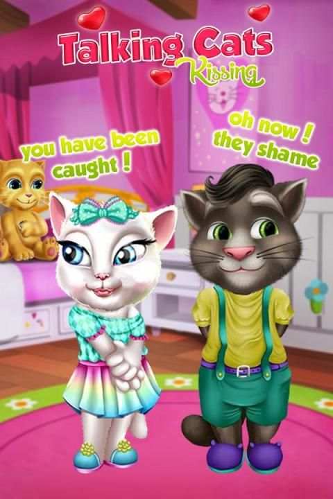 Talking Cat Kiss Game 1 تصوير الشاشة