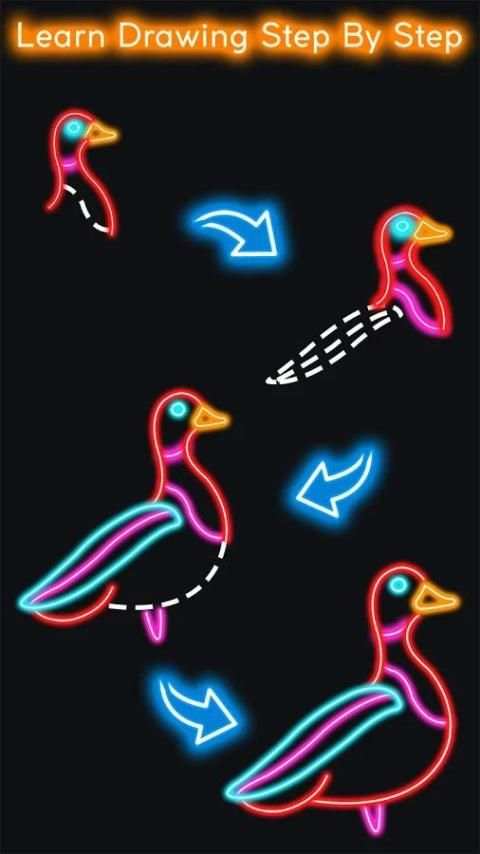 How to Draw Glow Bird स्क्रीनशॉट 13