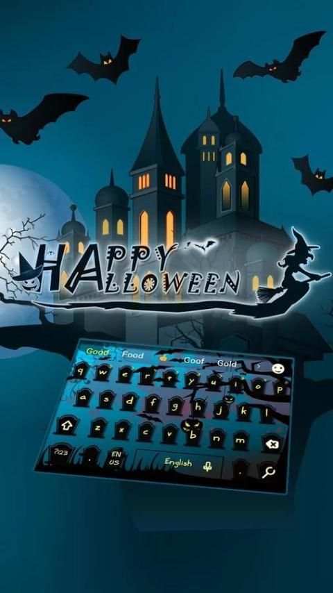 Halloween keyboard blue скриншот 1