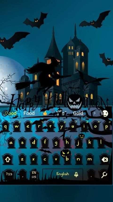 Halloween keyboard blue скриншот 2