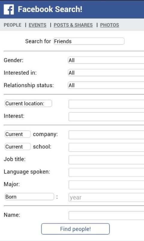 Facebook Graph Search скриншот 1