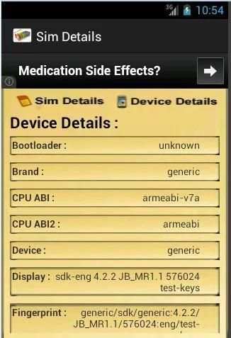 Sim Details 1 تصوير الشاشة