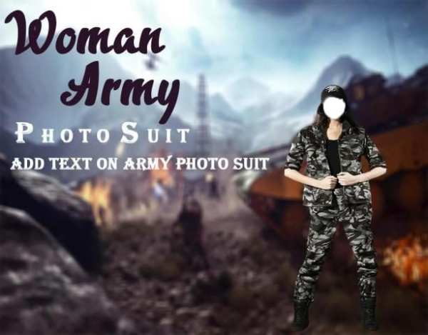 Woman Army Photo Suit screenshot 2