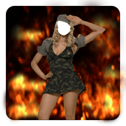 Woman Army Photo Suit أيقونة