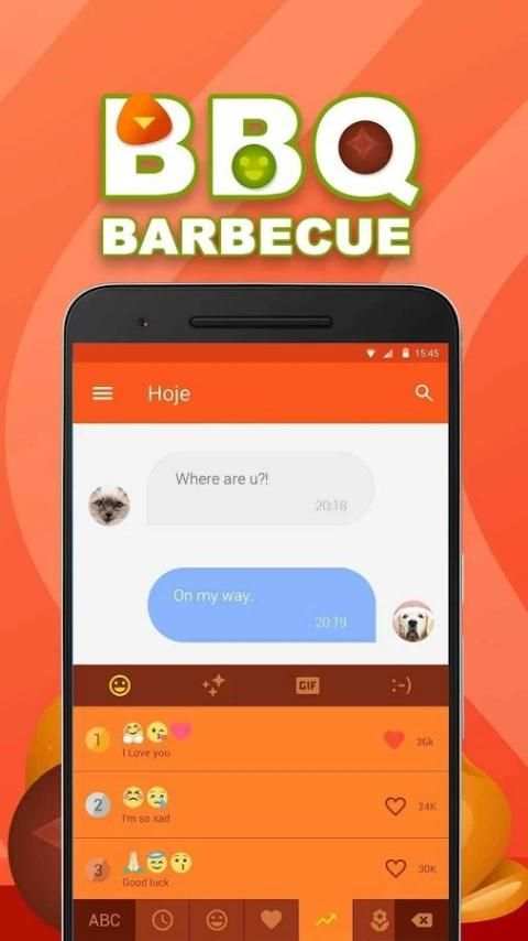 Funny BBQ Emoji Keyboard स्क्रीनशॉट 2