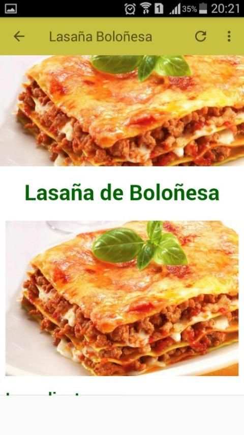 Recetas de Lasaña 1 تصوير الشاشة
