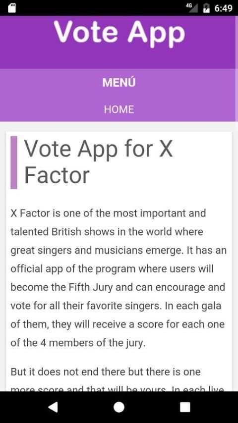 Vote App for X Factor 1 تصوير الشاشة