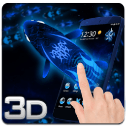 Neon Koi Fish Space 3D Theme icon