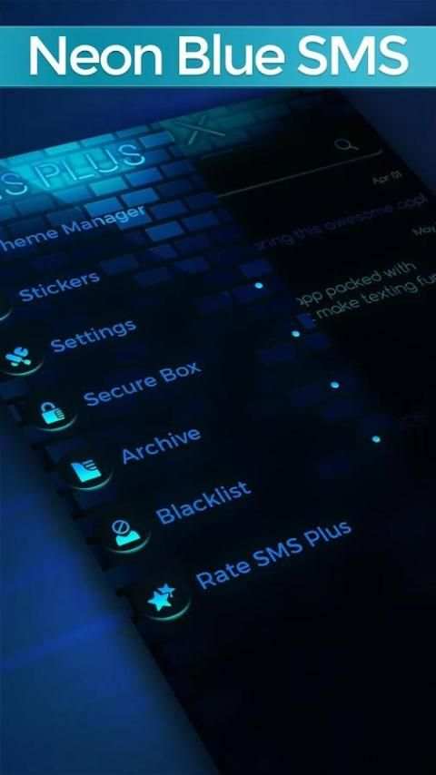 Neon Blue SMS 7 تصوير الشاشة