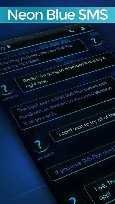 Neon Blue SMS 6 تصوير الشاشة