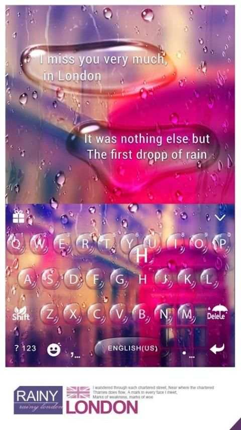Rainy London Kika Keyboard screenshot 8